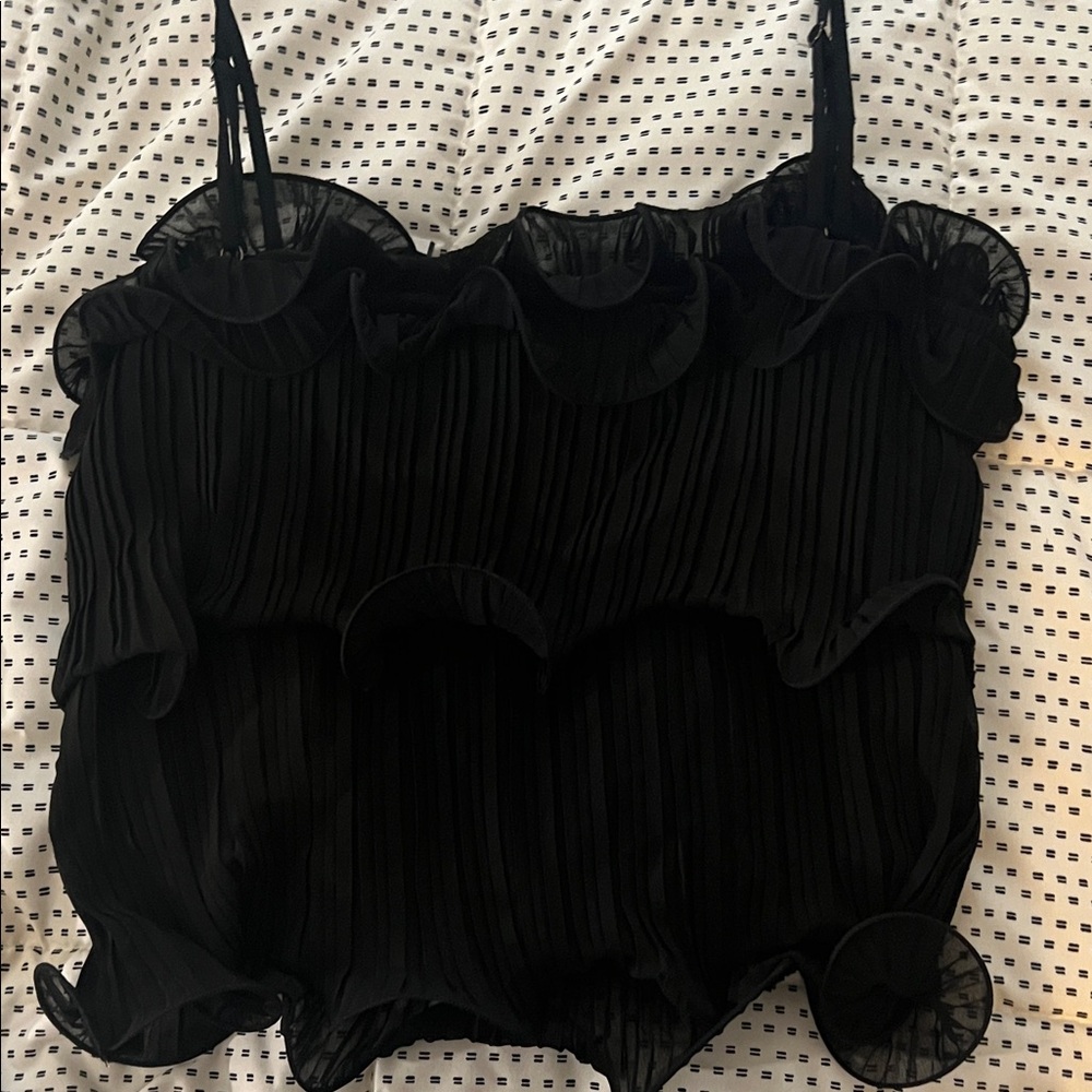 Lush Black Ruffled Camisole - Picture 5 of 5